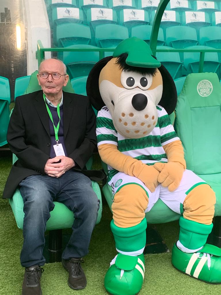 Resident at Celtic Football Club, Sitting with Mascot
