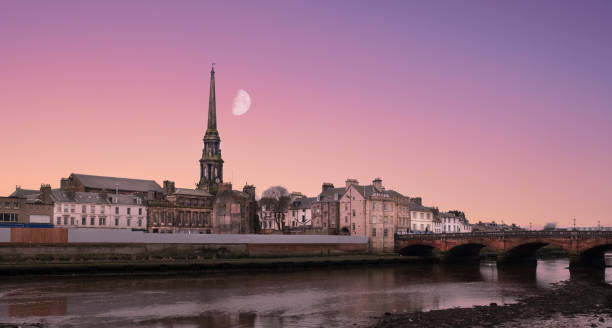 Ayr Town in Evening During Sunset