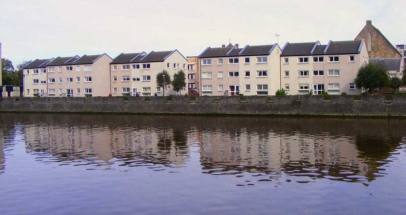 A Line of Houses Along a River in Ayr